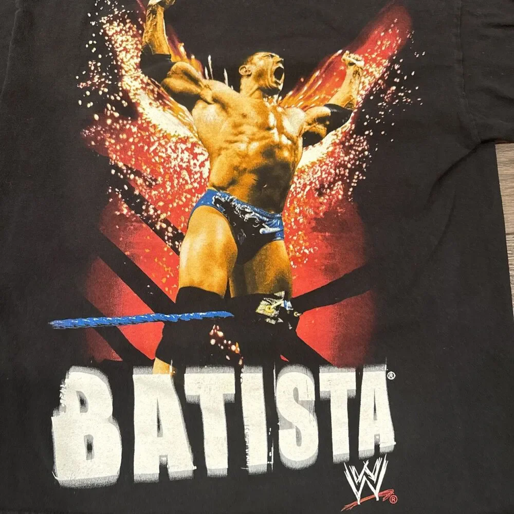 Vintage Y2K 2007 WWE Batista Wrestling T-Shirt The Animal Graphic YOUTH Sz L